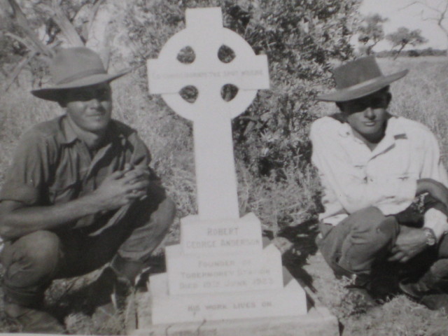 Buster and Angus at Robert's Grave Tobermory 1955