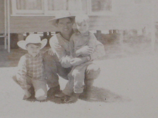 Neville, Buster and Ashley - Ooratippra Station late 60's