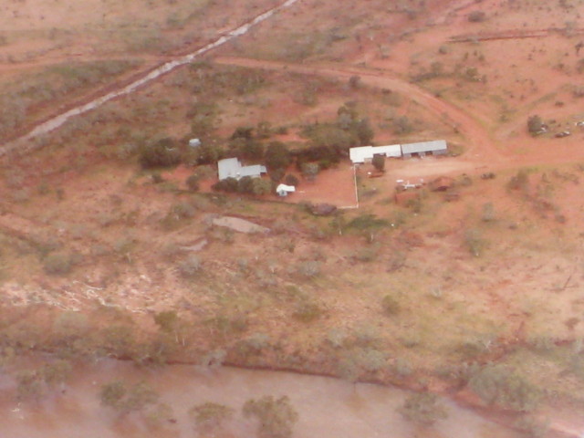 Ooratippra Station Homestead from the air